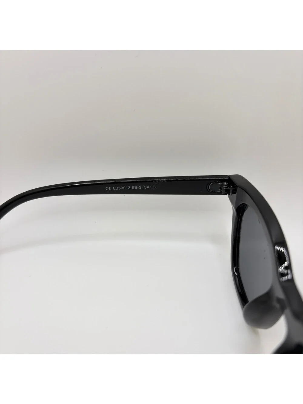 Lucky Brand LB59013 Square Rivet Sunglasses Shiny Black Frame Gray Lens